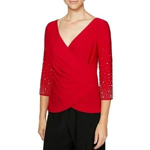 Alex Evenings Matte Jersey Embellished Surplice - LAST ONE Size XLP